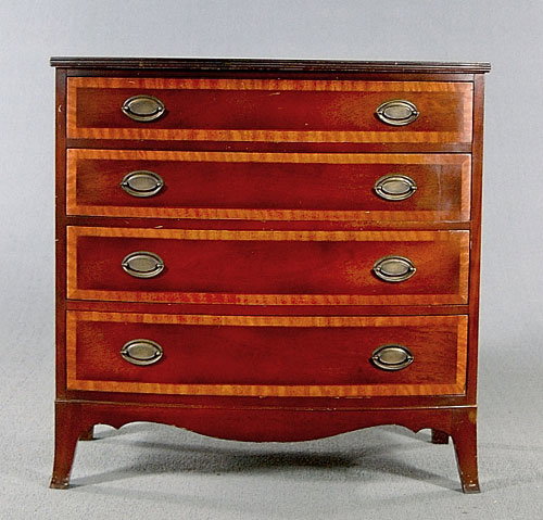 Federal style diminutive chest, inlaid mah