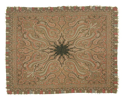 Paisley wool shawl, machine woven, arabe