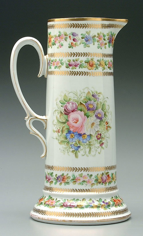 Tapered porcelain pitcher, alternating b