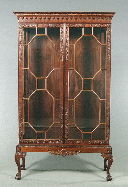 Georgian style mahogany china cabinet, d