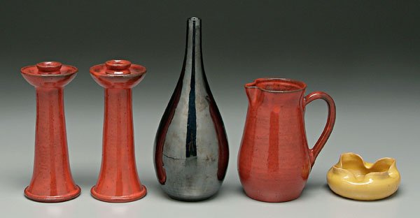 Five pieces Cole pottery