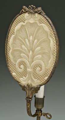 Pair brass boudoir lamps - 3