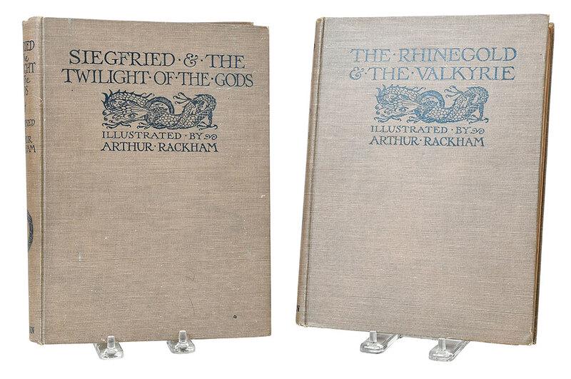 The Ring of the Niblung in Two Volumes: I. The Rhinegold & The Valkyrieÿand II. Siegfried and the Twilight of the Godsÿby Richard Wagner (German, 1813-1883), translated by Margaret Armour, London/New York: William Heinemann Ltd. - Doubled