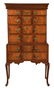 American Queen Anne Figured Walnut High Chest