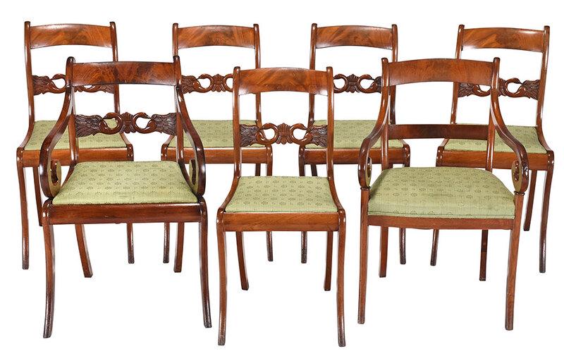 Set of Six Classical Swan Carved Dining Chairs (1 of 9)