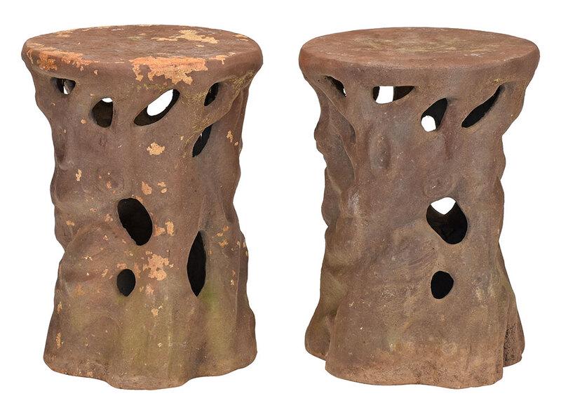 Pair Faux Bois Garden Seats (1 of 5)