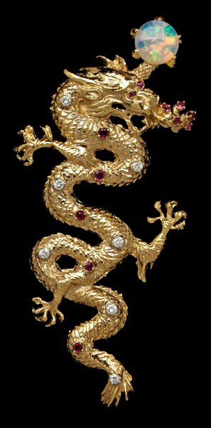 Gold dragon pendant,