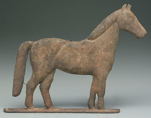 Cast iron windmill weight formed as hors