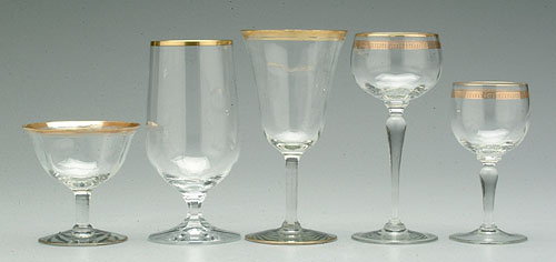 52 pieces assorted clear glass stemware