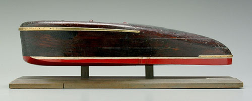Study model of powerboat mounted to base