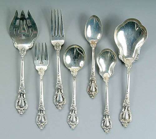 78 pieces sterling silver flatware, "El