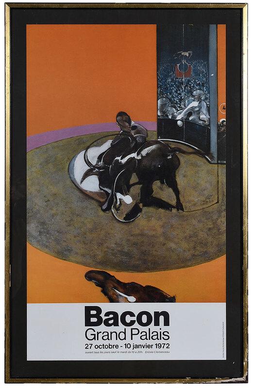 Francis Bacon Exhibition Poster: ÿ[Grand Palais,ÿ27 octobre - 10 janvier 1972],ÿunsigned,ÿGordon House/Wolfensberger, Switzerland, printer, offset lithograph, 28 x 16-7/8 in.; black painted wood frame, 31-3/4 x 20