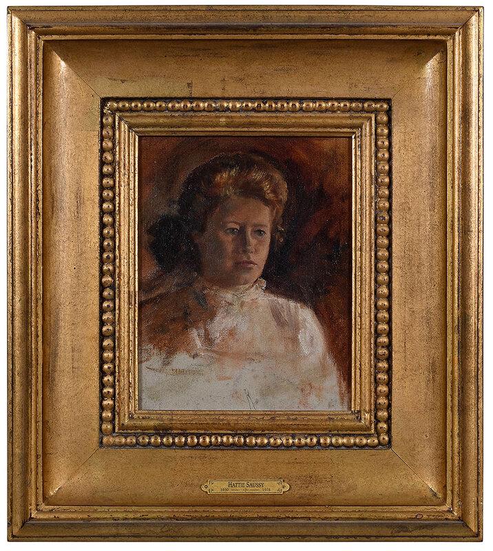 Hattie Saussy: (Savannah, Georgia, 1890-1978)Sketch of a Girl, unsigned, oil on canvas, 10-1/8 x 8-1/8 in.; gilt wood cove molding frame, 18-1/2 x 16-1/2 in.ÿ - Provenance: Charleston Renaissance Gallery, Charlesto