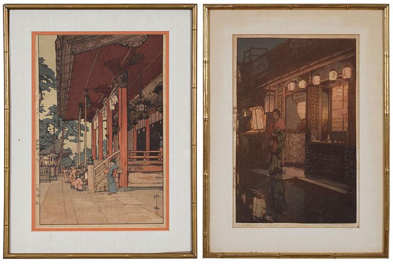 Hiroshi Yoshida: (Japanese, 1876-1950)A Little Restaurant; Yasaka Shrine; artist's signature and seal lower right, pencil inscription "Hiroshi Yoshida" lower right, titled lower left, jizuri seal upper left, Yasaka Sh
