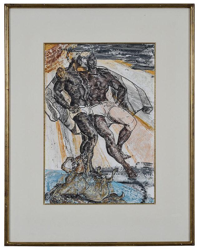 Maria Morgan-Snell: (Brazlian, 1920-2007)Jeunesse, 1967, signed lower right "Morgan-Snell", tempera, sight 23 x 16 in.; gilt wood frame, 34-3/4 x 27-3/8 in. - Provenance: J. & H. Bernheim-Jeune, Paris, France, purchased 