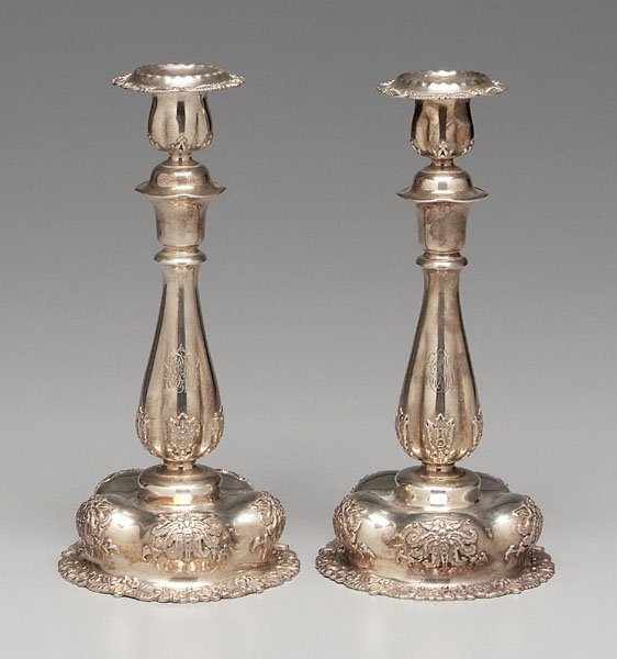 Pair Tiffany sterling candlesticks