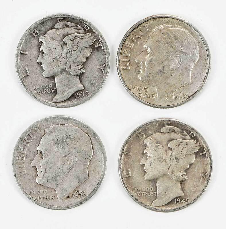 Approximately 825 Silver Dimes: mostly Roosevelt, some Mercury, .900 fine silver - Provenance: A Virginia Collector