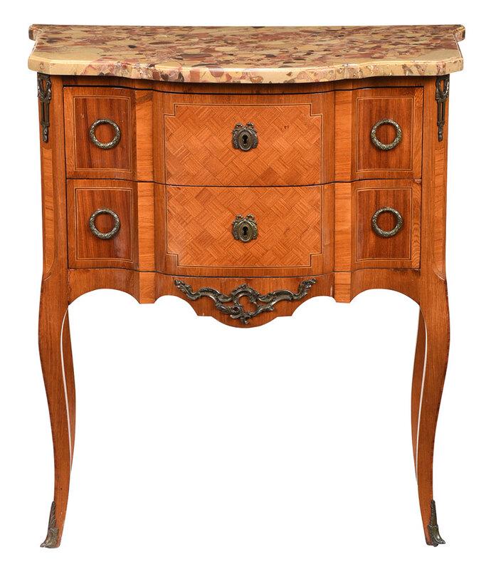 Louis XV Style Parquetry Veneered Petite Commode (1 of 9)