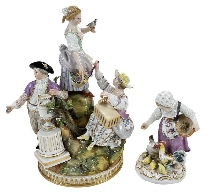 Two Meissen Porcelain Figural Groups (1 of 8)