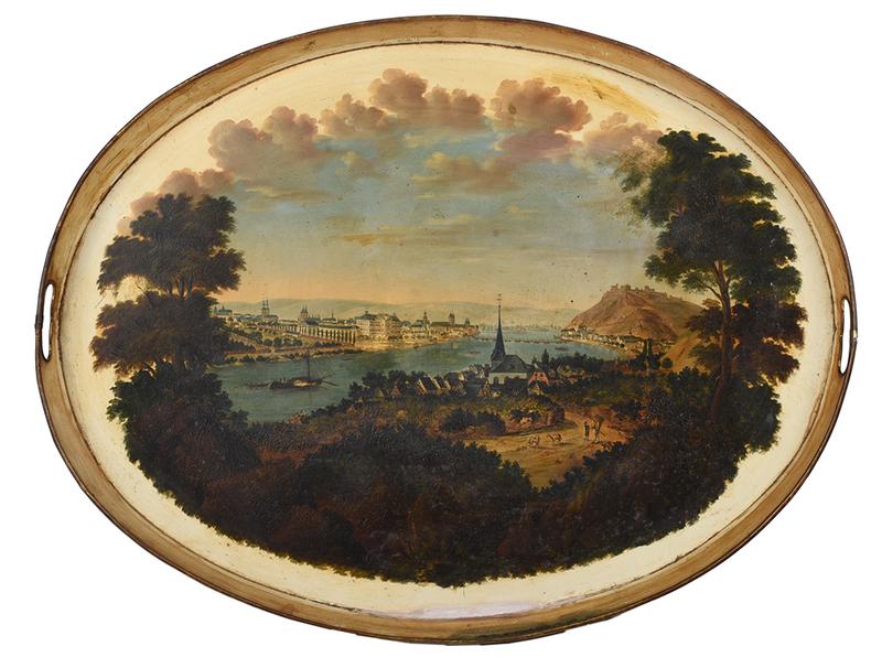 Painted Toleware Tray with View of Heidelberg (1 of 5)