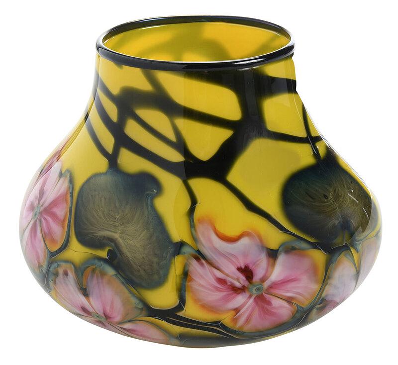 Charles Lotton Mandarin Yellow Multi Flora Vase (1 of 8)