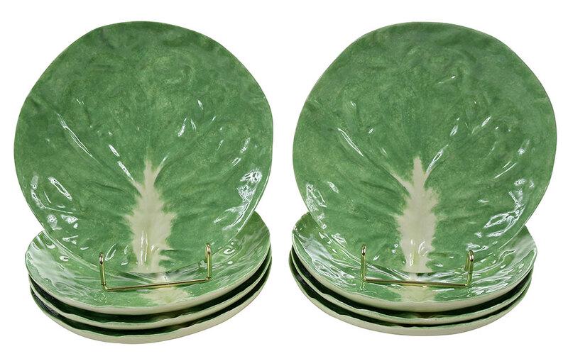 Set of Eight Dodie Thayer Lettuce Plates (1 of 7)