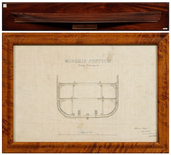Paddle steamship, half hull,