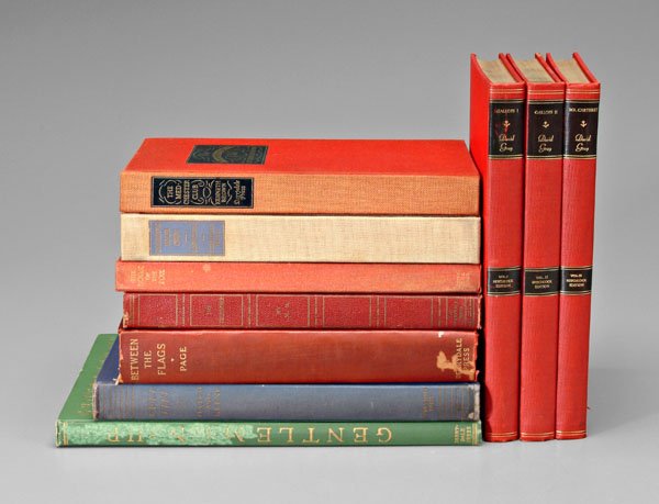 Ten Derrydale Press books,: horses and horse racing: three-volume set, David Gray, [The Hitchcock Edition of Gallups,] signed by the author; Kenneth Brown, [The Medchester Club,] 1938, 470/950; Clarence Bosworth, [Breeding Your