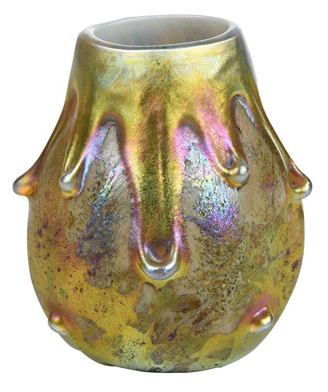 Tiffany Attributed Cypriote Lava Art Glass Vase (1 of 14)