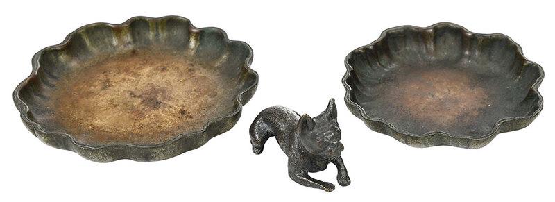 Two Tiffany Studios Bronze Trays, Small Dog (1 of 8)
