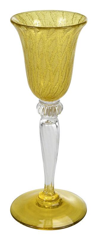Steuben Silverina Art Glass Goblet (1 of 7)
