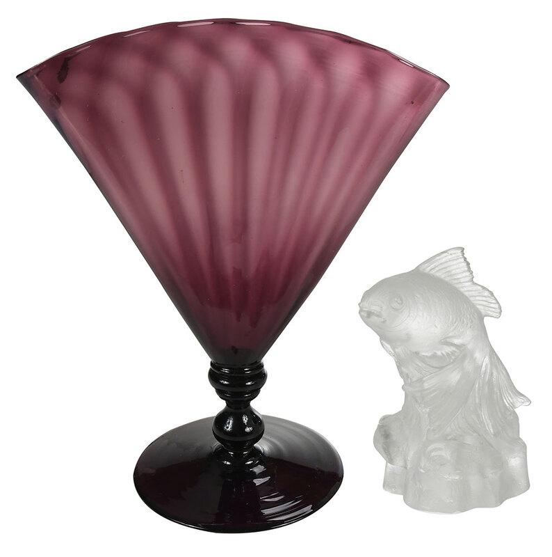 Carder Steuben Cire Perdue Flower Frog, Fan Vase (1 of 6)