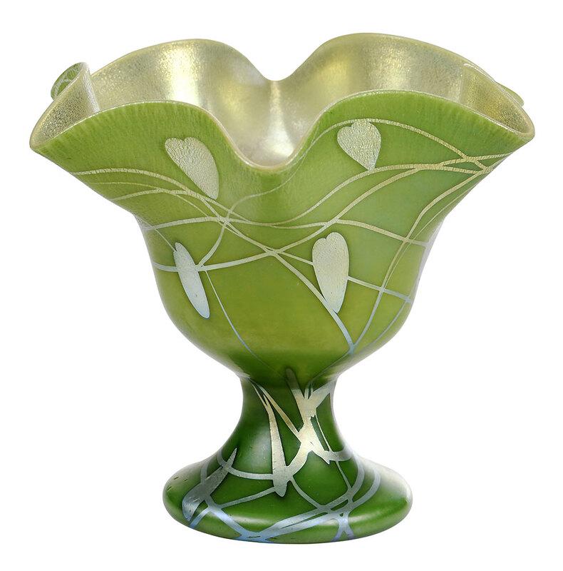 Steuben Green Aurene Art Glass Vase (1 of 9)