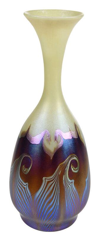 Quezal Pulled Feather Art Glass Vase (1 of 10)