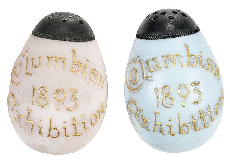 Two Libbey Souvenir Glass Egg Form Salt Shakers (1 of 4)