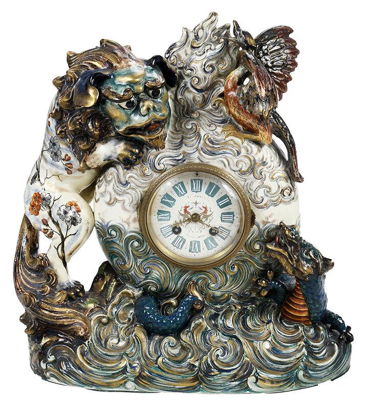 Keller & Guerin Faience Pottery Mantel Clock (1 of 18)