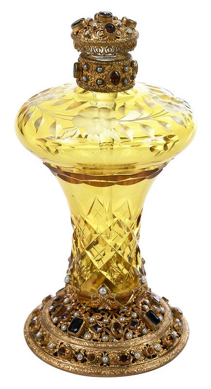 Austrian Art Glass and Jeweled Perfume Bottle (1 of 12)