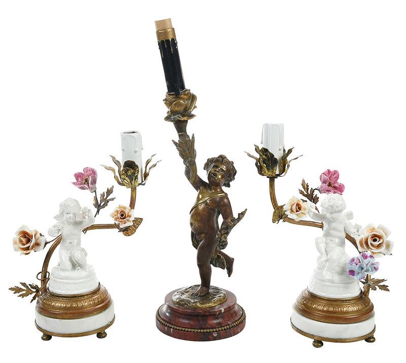 Three Figural Candle Lamps After Clodion (1 of 7)