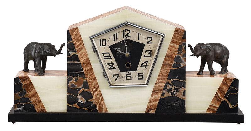 Art Deco Style Marble Mantel Clock (1 of 7)