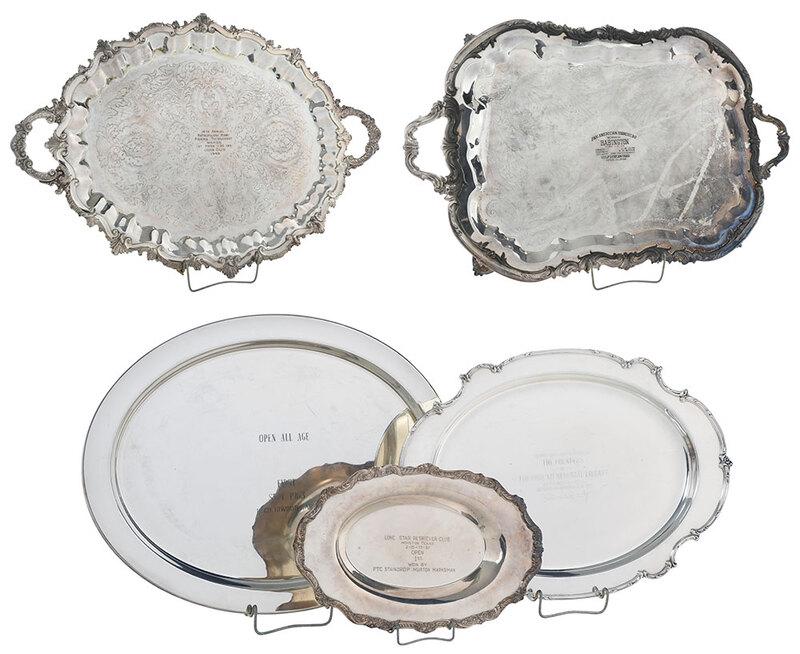 Five Silver Plate Trophy Trays (1 of 6)