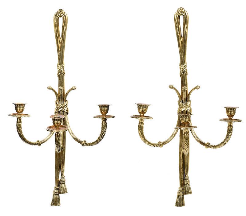 Pair of Louis XVI Style Gilt Bronze Wall Sconces (1 of 7)