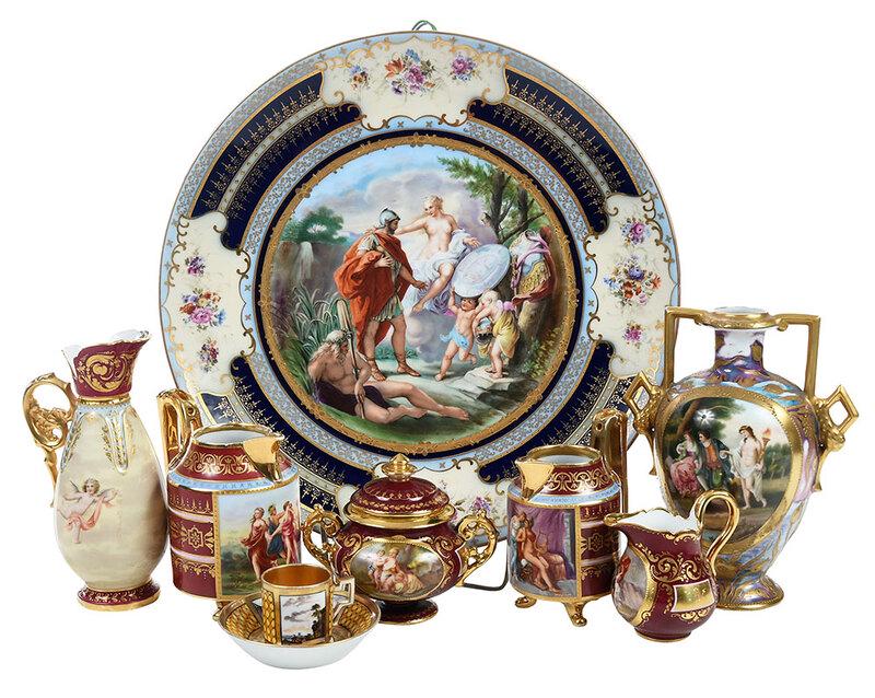 Nine Pieces of Vienna and/or Style Porcelain (1 of 9)