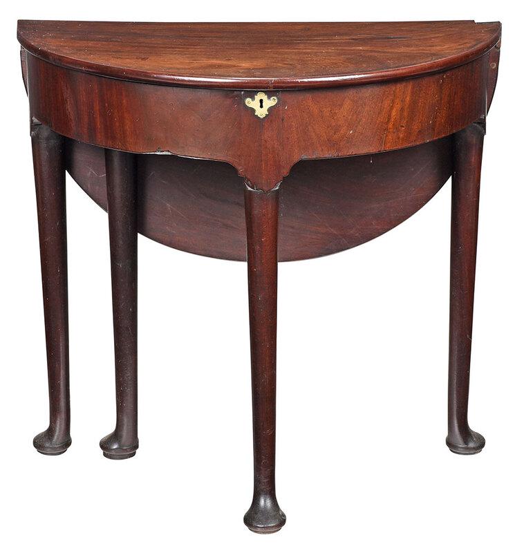 Queen Anne Figured Mahogany Demilune Table (1 of 9)