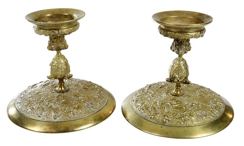 Matched Pair of Bronze Renaissance Style Tazzas (1 of 7)