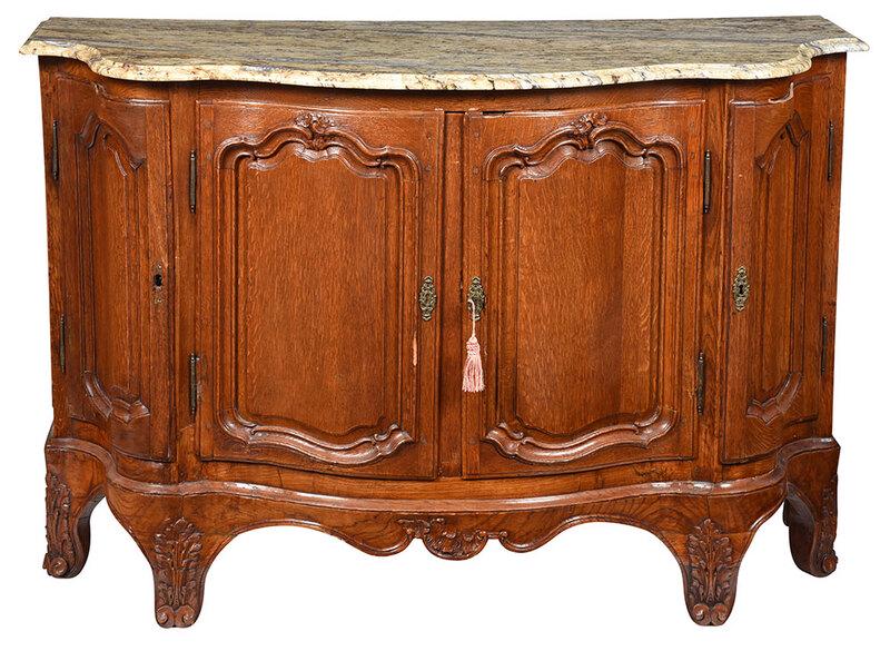Provincial Louis XV Marble Top Server (1 of 8)
