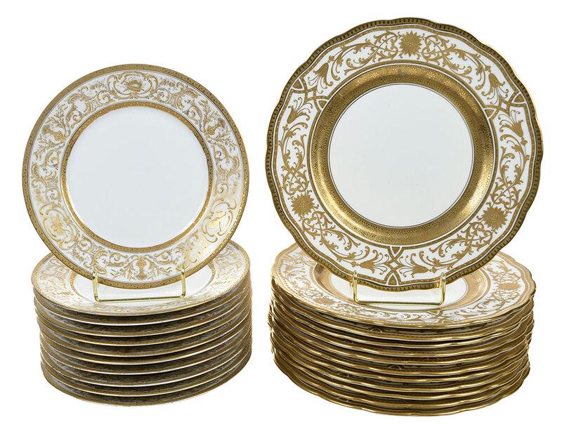 Two Sets of Gilt Decorated Porcelain Plates (1 of 6)