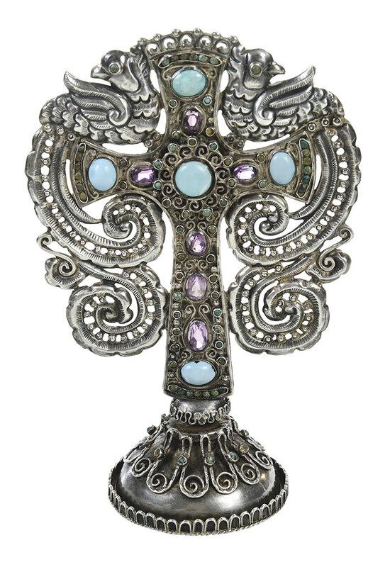 Matl Gem Set Sterling Table Cross (1 of 5)