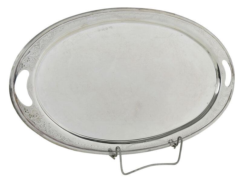 Oval English Silver Two Handle Tray (1 of 7)