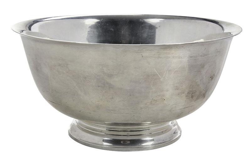 Gorham Sterling Revere Style Bowl: American, 1947, no monogram, marks for Gorham, "41661", 32.06 oz. T.,ÿ5-1/4 x 10-1/4 in. - Provenance: A Private Midwest Collection