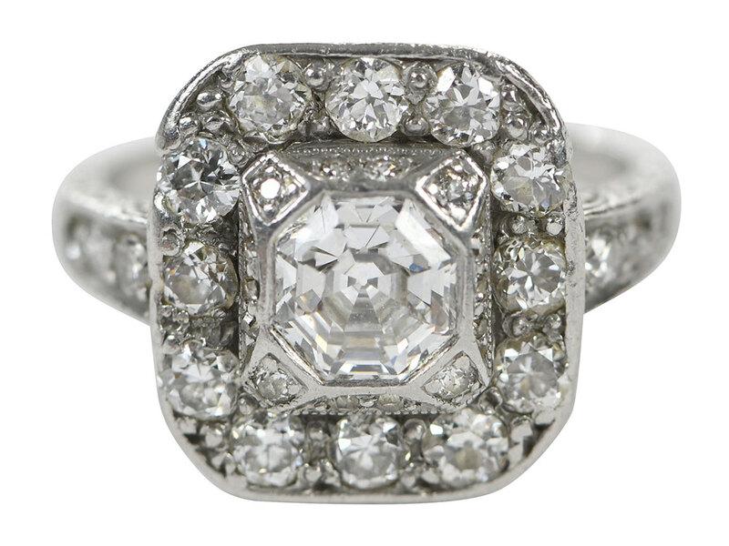 Antique Platinum Diamond Ring (1 of 8)